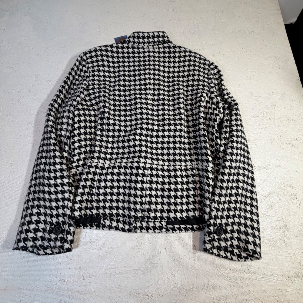 Liz Claiborne Wool Jacket – XL Black White Houndstooth Cropped - Picture 14 of 14